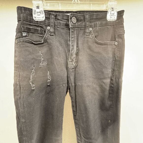 KanCan Black Skinny Distressed Jeans 3/25 KC6012BK 28x32 Excellent Used Con - Picture 2 of 5